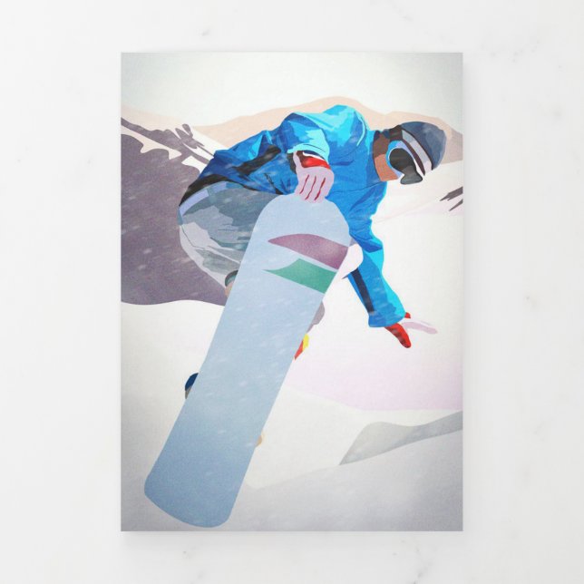 Ankündigung des "Snowboarding Trifold Letter Falte (Cover)