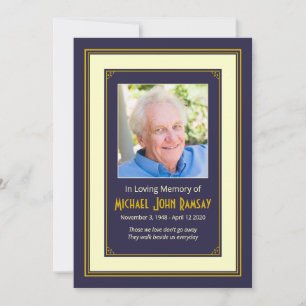 Ankündigung des Todes von Navy Blue Gold Ivory Fot