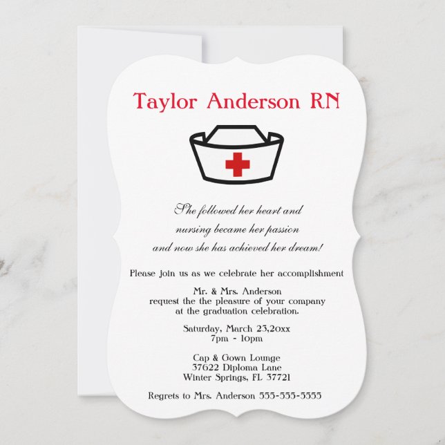 Ankündigung des trendy Nursing School Abschluss (Vorderseite)
