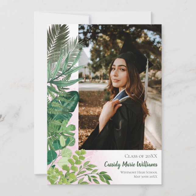 Ankündigung des tropischen botanisch-rosa Abschlus (Vorderseite)