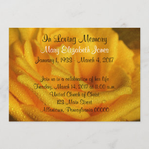 Ankündigung des Yellow Rose Memorial Service