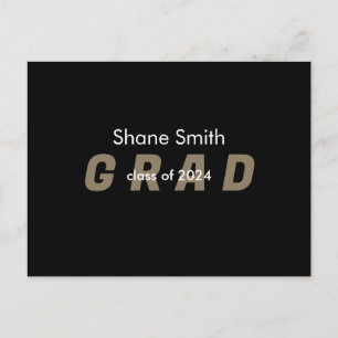 Ankündigung des zeitgenössischen Foto Black Abschl Postkarte