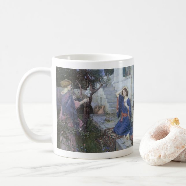 Ankündigung durch JW Waterhouse, Viktorianisch Fin Kaffeetasse (Mit Donut)