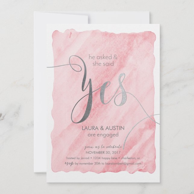 Ankündigung einer Einsatzpartei Sie sagte ja (Vorderseite)