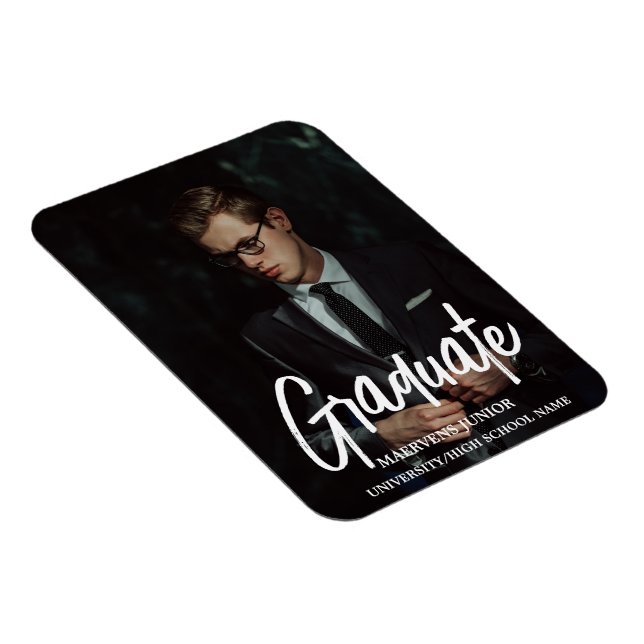 Ankündigung einer eleganten Chic Typografy Graduat Magnet (Rechte Seite)