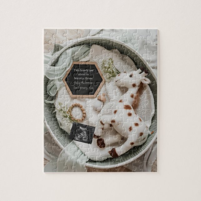 Ankündigung einer eleganten weißen Giraffe Puzzle (Vertikal)