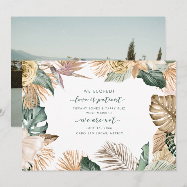 Ankündigung einer Hochzeit am Strand von Tropical  (Vorne/Hinten)