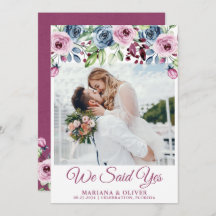 Ankündigung einer Hochzeit mit Blauweinen