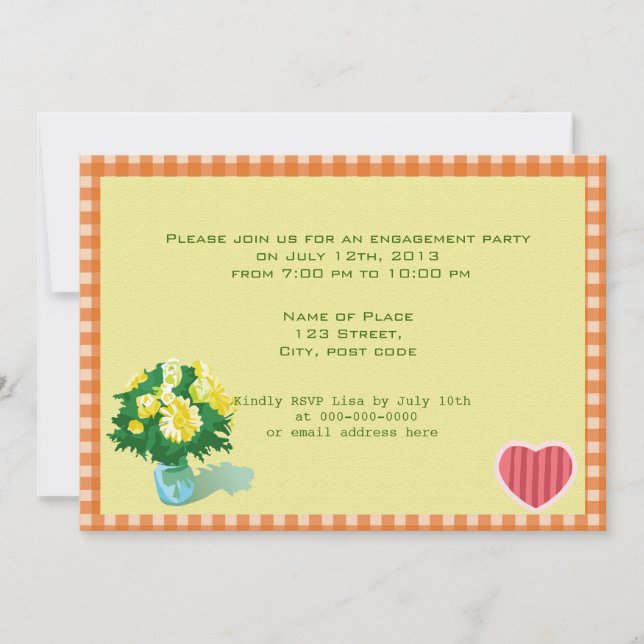 Ankündigung einer Hochzeitsfeier im Landhausstil (Vorderseite)