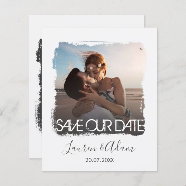 Ankündigung einer Hochzeitsfeier mit Save the Date (Vorne/Hinten)