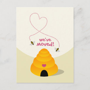 Ankündigung einer neuen Adresse auf Postkarte