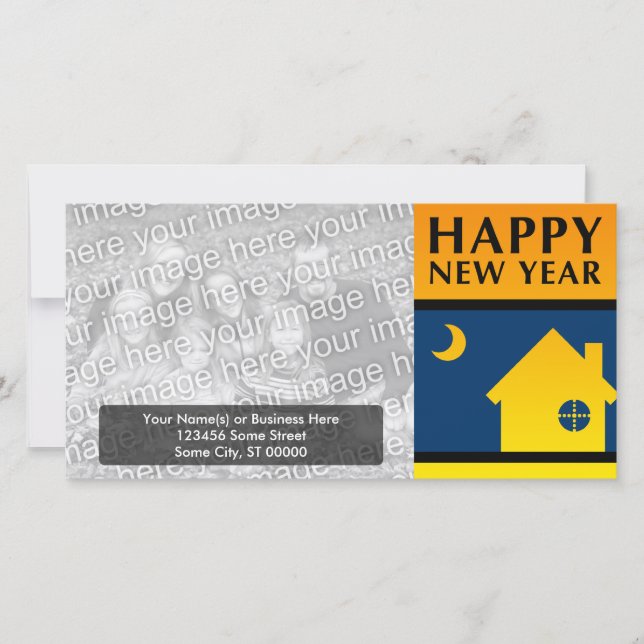 Ankündigung einer neuen Adresse für glückliches ne (Vorderseite)