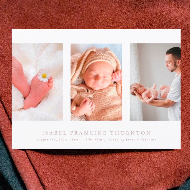 Ankündigung einer Rosa-Geburt im Foto (Von Creator hochgeladen)