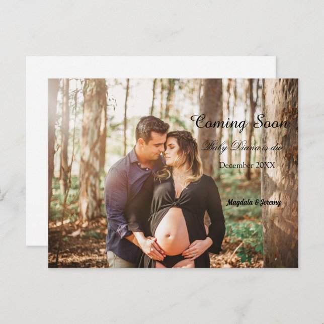 Ankündigung einer Schwangerschaft im Foto (Vorne/Hinten)