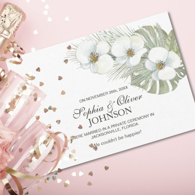 Ankündigung einer Tropical White Orchid Hochzeit (Von Creator hochgeladen)