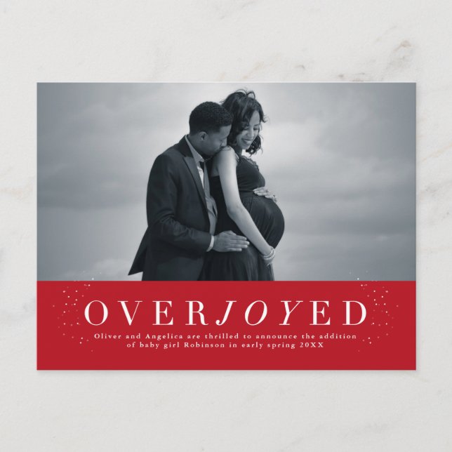 Ankündigung einer überglücklichen Urlaubsschwanger (Vorderseite)