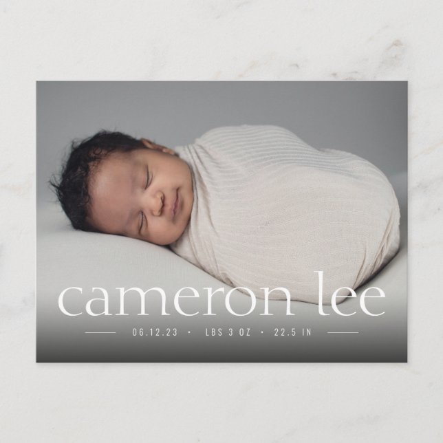 Ankündigung eines einfachen Typ Baby Geburtsdatum  (Vorderseite)