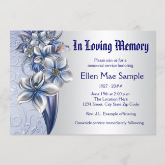Ankündigung eines eleganten Blue Memorial Service