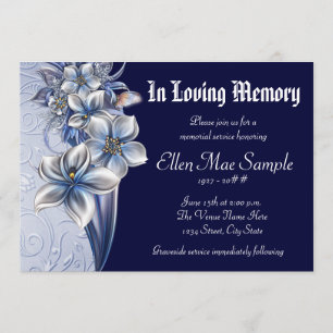 Ankündigung eines eleganten Blue Memorial Service