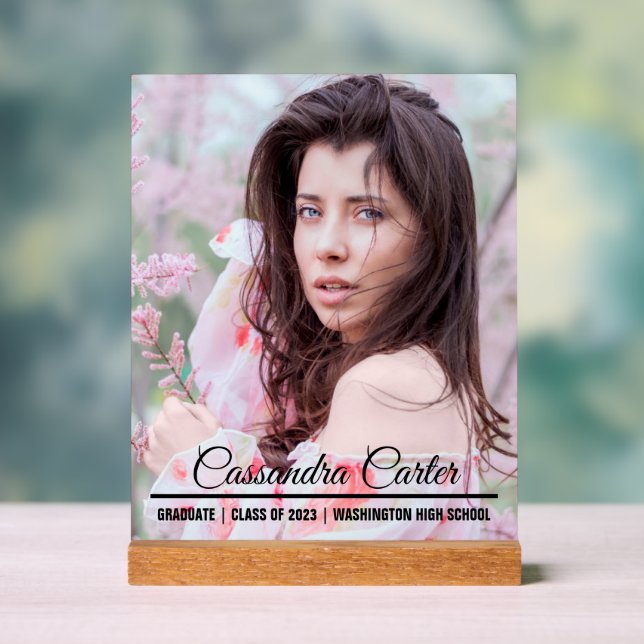 Ankündigung eines eleganten Graduate Custom Foto Acrylschild (Neutral)