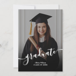 Ankündigung eines eleganten Schwarz-Weiß-Abschluss