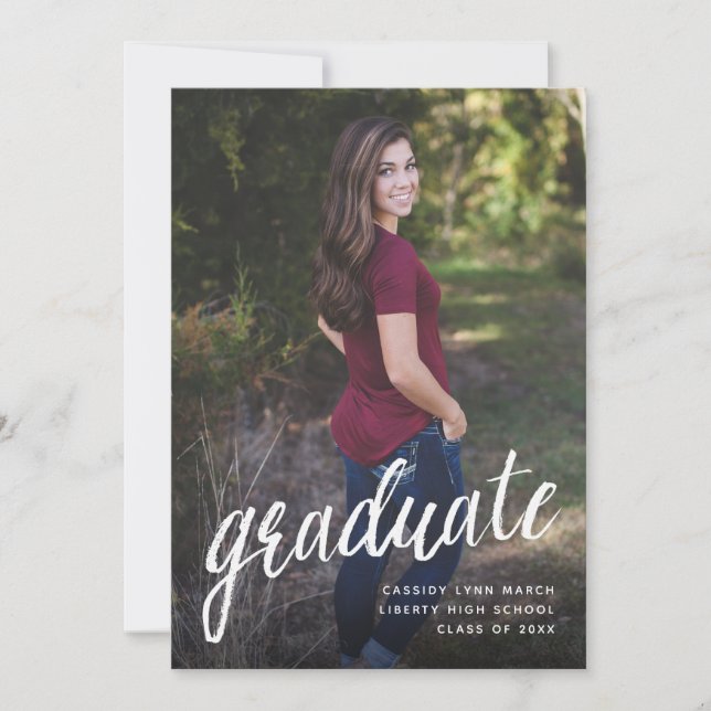 Ankündigung eines Graduate Brush-Skripts / Weiß (Vorderseite)