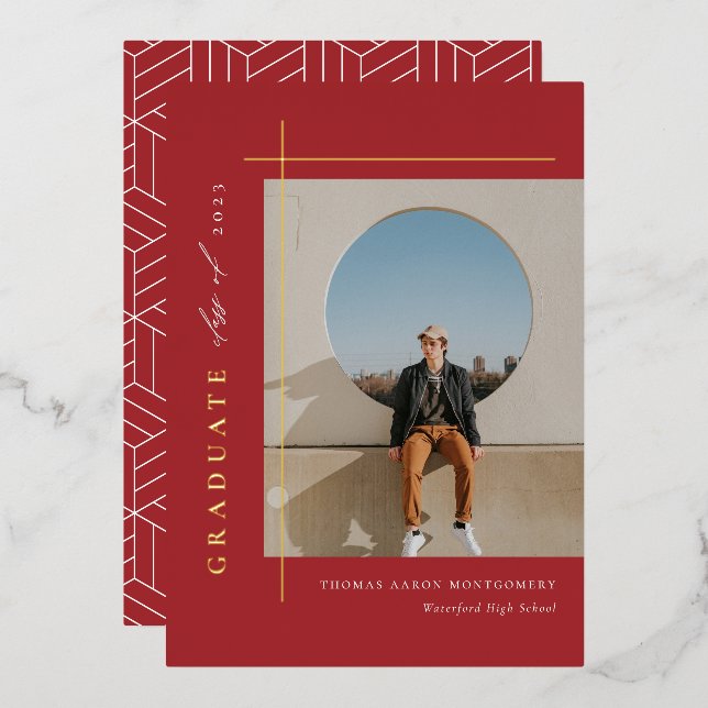 Ankündigung eines modernen Graduate Foto Foil (Vorderseite/Rückseite)