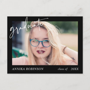 Ankündigung eines modernen Script-Abschlusses in B Postkarte