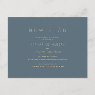 Ankündigung eines neuen Navy Blue Wedding-Plans Postkarte
