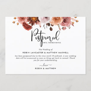 Ankündigung eines verschoben Ereignisses, Burgundy