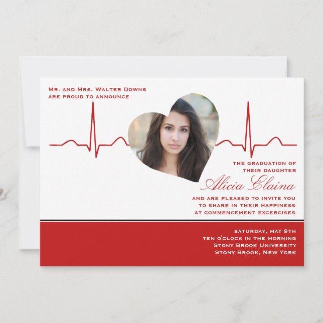 Ankündigung/Einladung des Fotos Herzschlag Einladung (Vorderseite)