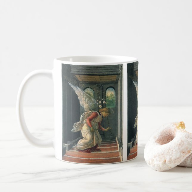 Ankündigung (Engeldetails) von Sandro Botticelli Kaffeetasse (Mit Donut)