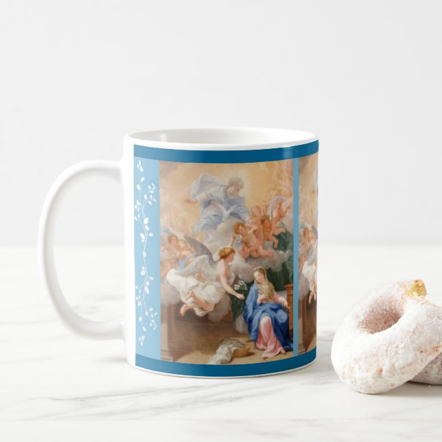Ankündigung gesegneter Jungfrau-Mary-Engel Kaffeetasse (Mit Donut)