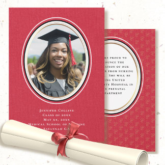 Ankündigung Minimal Red Gold Abschluss