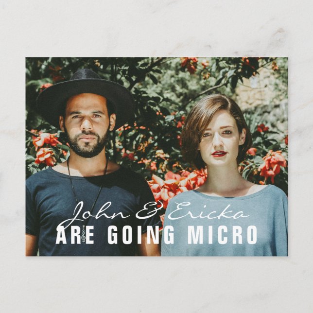 Ankündigung moderner Foto Micro Wedding (Vorderseite)