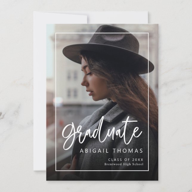 Ankündigung moderner handgeschriebener Abschlüsse (Vorderseite)