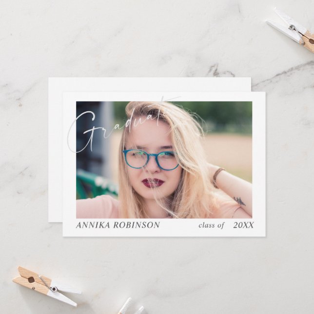 Ankündigung moderner Script-Abschluss (Vorderseite/Rückseite Beispiel)