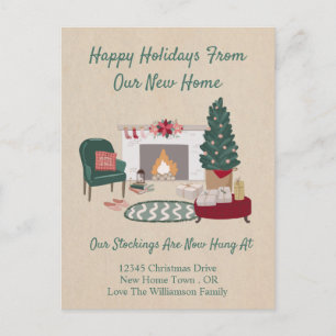 Ankündigung   Neue Zuhause für Feiertage Postkarte