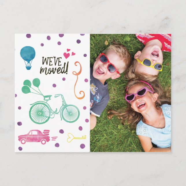 Ankündigung niedlicher Bewegung Postkarten mit Fot (Vorderseite)