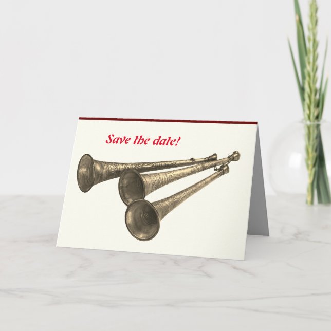 Ankündigung Party feiern Hörner Trompeten (Vorderseite)