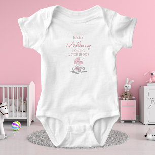 Ankündigung personalisierter Nachname Baby Strolle Strampler