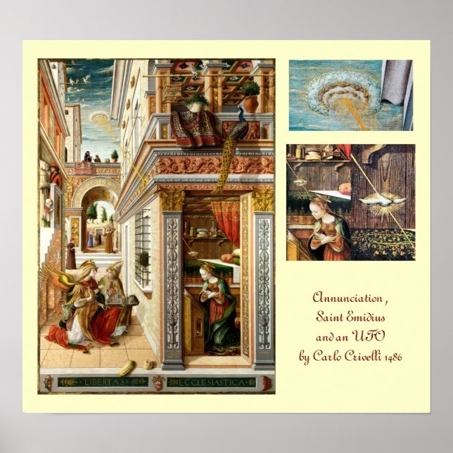 Ankündigung, Saint Emidius und ein UFO Poster (Vorne)