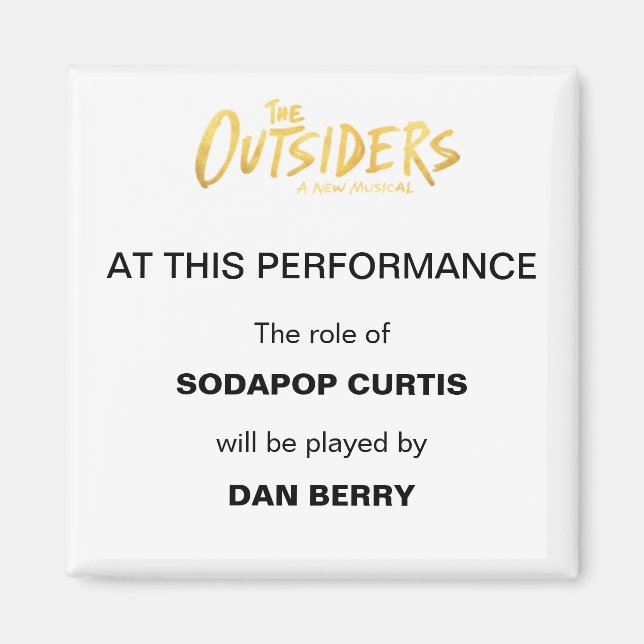 Ankündigung über den Broadway Understudy Magnet (Vorne)