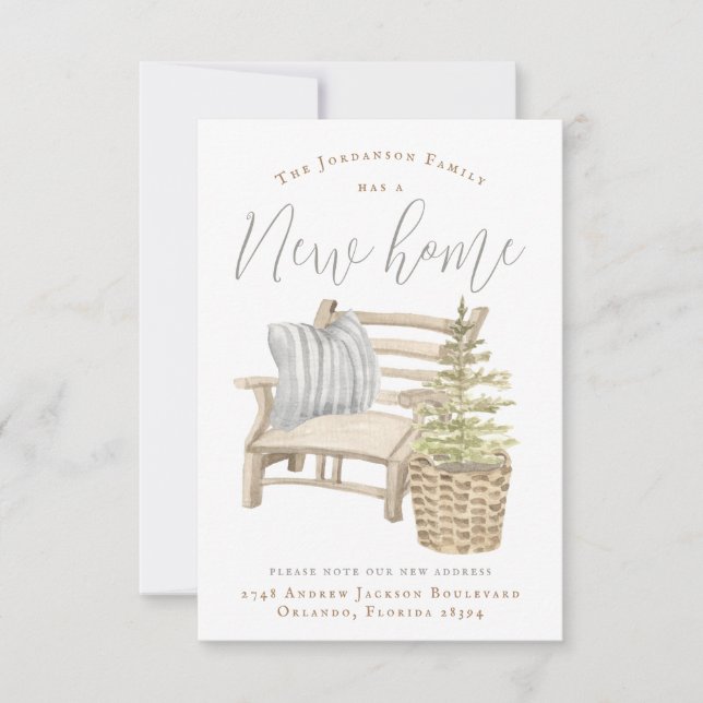 Ankündigung über den gemütlichen Wohnungswechsel (Vorderseite)