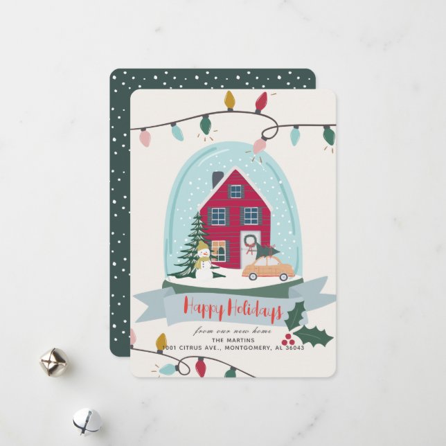 Ankündigung über den Holiday Snow Globe Foto Movin (Vorderseite/Rückseite Beispiel)