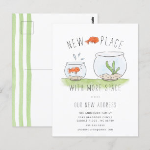 Ankündigung über den niedlichen neuen Platz Goldfi Postkarte