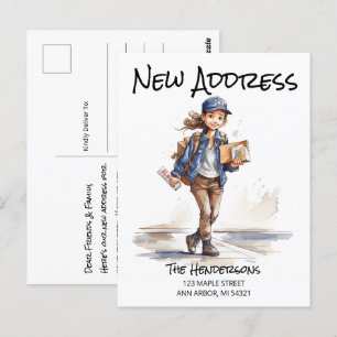Ankündigung über den Umzug einer neuen Adresse Postkarte