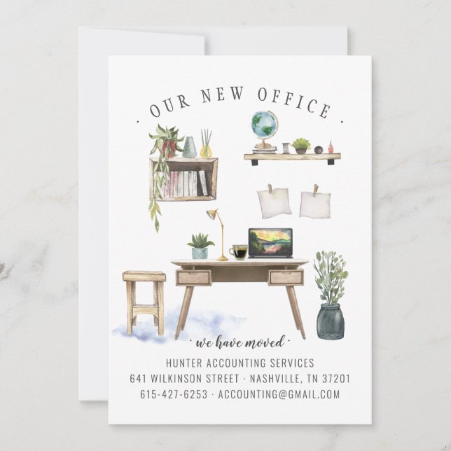 Ankündigung über den Umzug von Büros (Vorderseite)