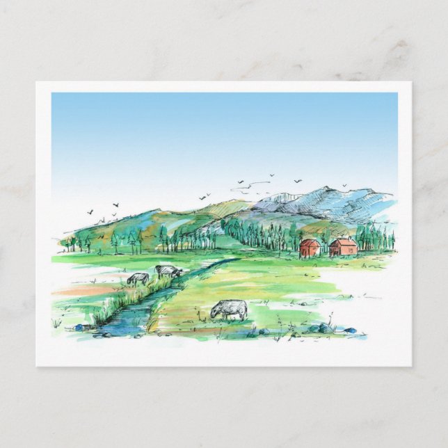 Ankündigung über den Umzug von Kühen in tierischem Postkarte (Vorderseite)