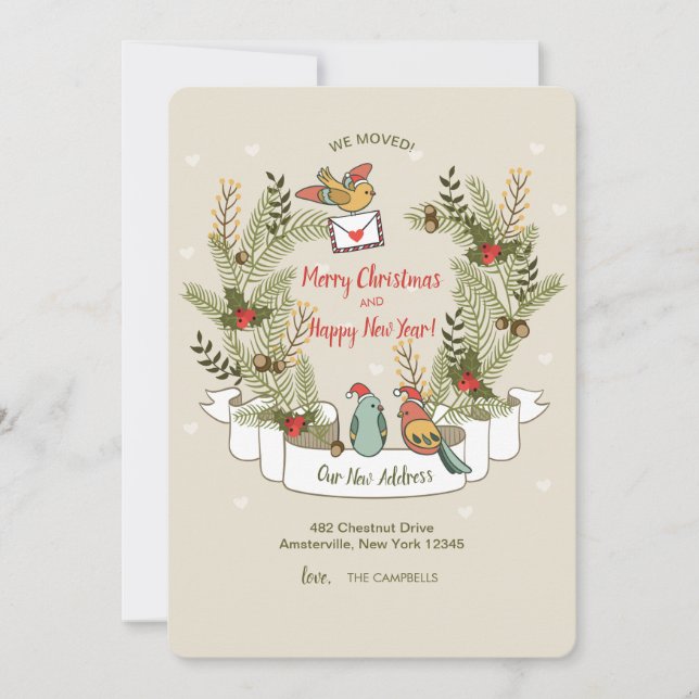 Ankündigung über den Vogelzug im Urlaub (Vorderseite)